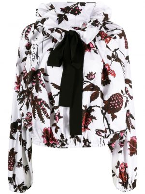 Bluza z lokom s cvetličnim vzorcem s potiskom Patou bela