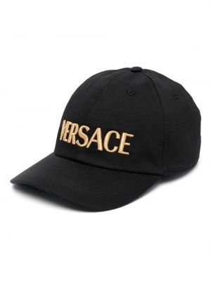 Siuvinėtas kepurė su snapeliu Versace juoda