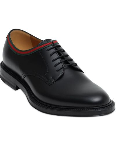 Zapatos derby con cordones de cuero Gucci negro