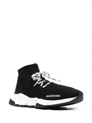 Sneakersy sznurowane koronkowe Balenciaga Speed czarne
