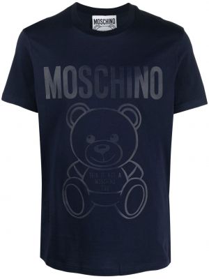 T-shirt con stampa Moschino blu