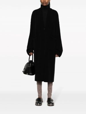Vlněný kabát z merino vlny Isabel Benenato černý