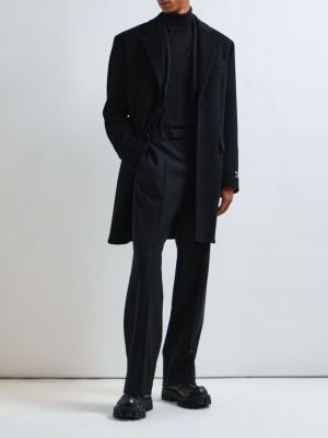 Gyapjú kabát Versace fekete