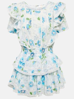Květinové bavlněné mini šaty Loveshackfancy