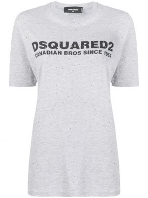 Camiseta con apliques Dsquared2 gris