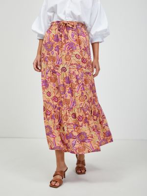 Maksi suknja s cvjetnim printom Orsay narančasta