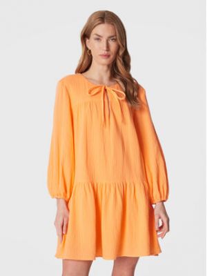 Voľné bavlnené priliehavé letné šaty Seafolly - oranžová