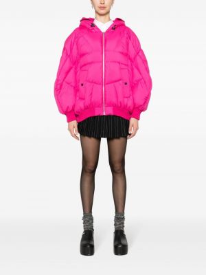 Péřová bunda s kapucí Chen Peng růžová