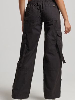 Широкие брюки с низкой талией Superdry черные