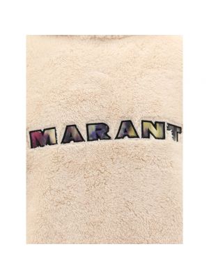 Sudadera con capucha de cuero de cuero sintético Isabel Marant beige