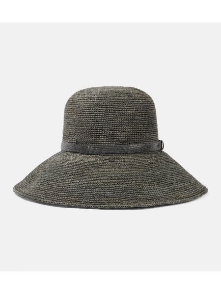 Sombrero con cuentas Brunello Cucinelli gris