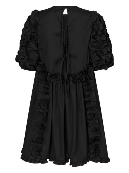 Bavlněné koktejlové šaty s volány Cecilie Bahnsen černé