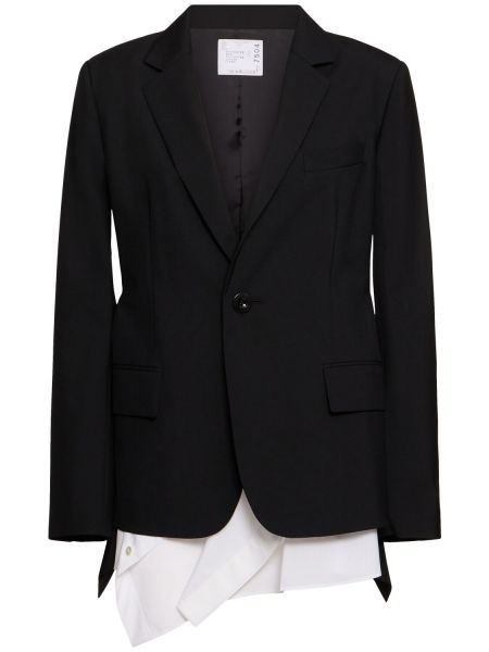 Pamuklu blazer Sacai siyah