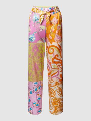Proste spodnie z wzorem paisley Herzensangelegenheit różowe