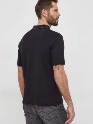 Bavlněné polokošile s aplikacemi Calvin Klein černé