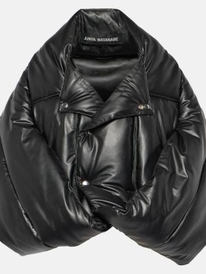 Kožená bomber bunda z ekologickej kože Junya Watanabe čierna