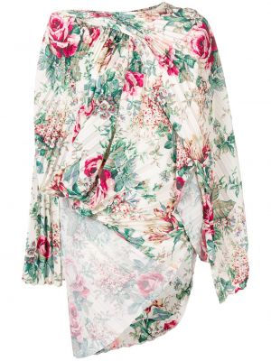 Blusa de flores con estampado asimétrica Junya Watanabe blanco
