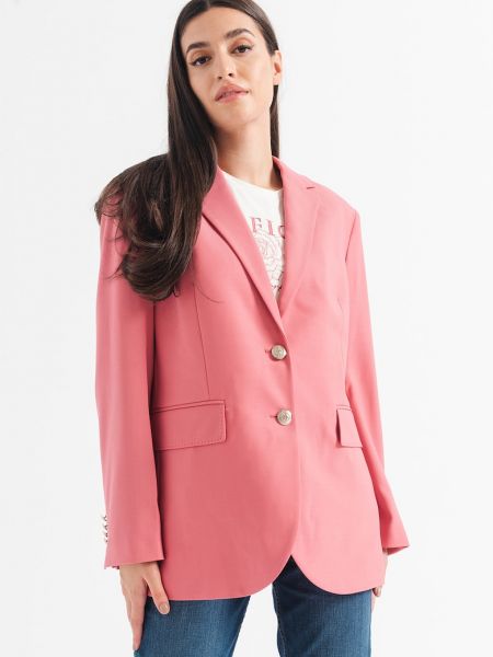 Шерстяной пиджак на пуговицах Tommy Hilfiger розовый