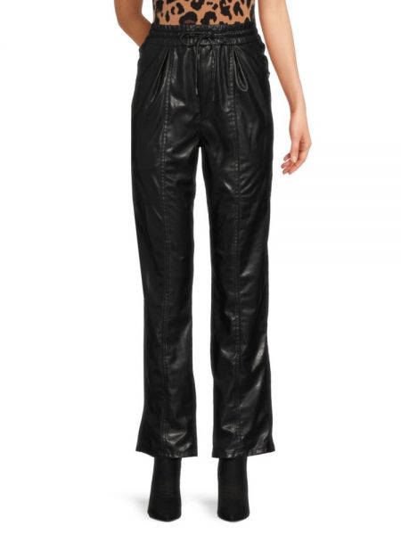 Кожаные брюки из искусственной кожи Isabel Marant Étoile черные