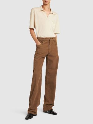 Pantalon en velours côtelé en coton Saint Laurent