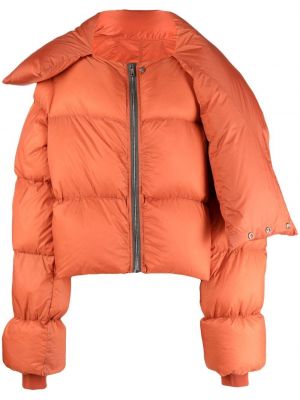 Vlněná péřová bunda na zip Rick Owens - oranžová