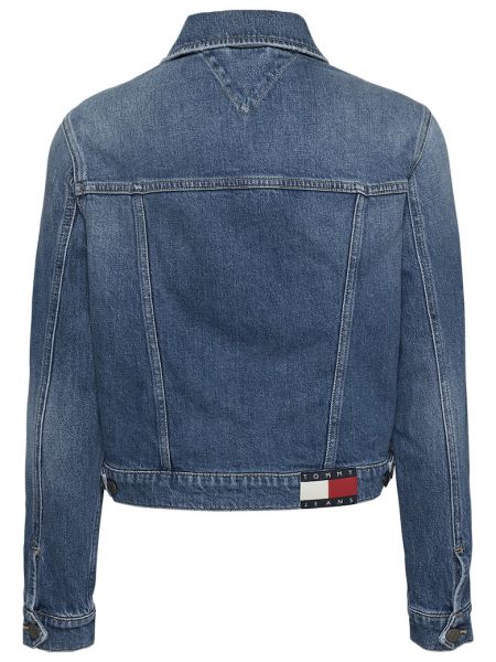 Джинсовая куртка с потертостями Tommy Jeans синяя