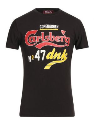 T-shirt di cotone Carlsberg marrone
