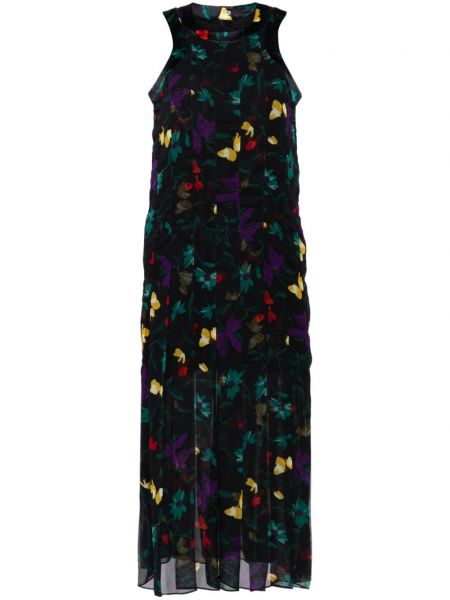 Plisirana haljina s cvjetnim printom s printom Sacai