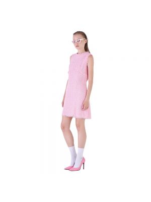 Minikleid mit fransen mit rundem ausschnitt Silvian Heach pink
