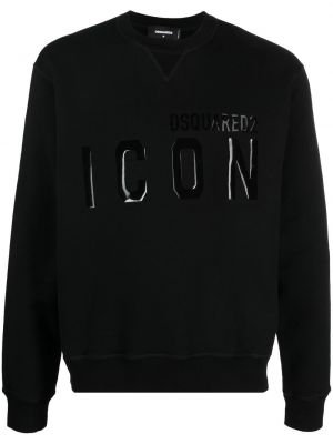 Trykt bomull sweatshirt Dsquared2 svart