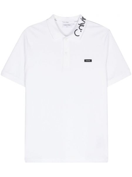 Polo majica s vezom Calvin Klein bijela