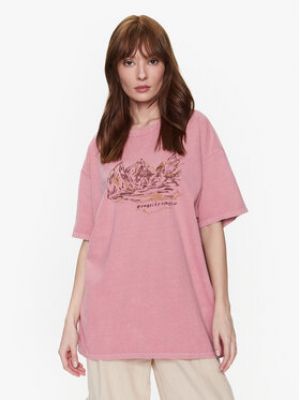 Oversized tričko Bdg Urban Outfitters růžové