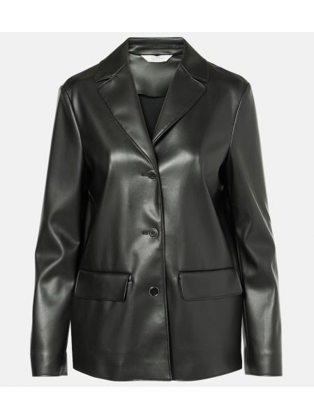 Konstläder blazer i läder Max Mara svart