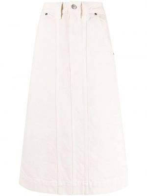 Plisovaná džínsová sukňa Khaite biela