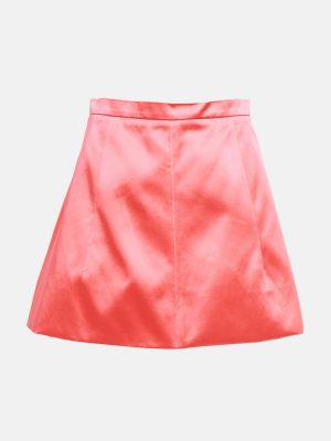 Mini falda de raso de algodón Patou rosa