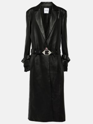 Kožený kabát The Attico čierna