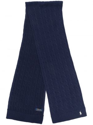 Sciarpa ricamata Polo Ralph Lauren blu