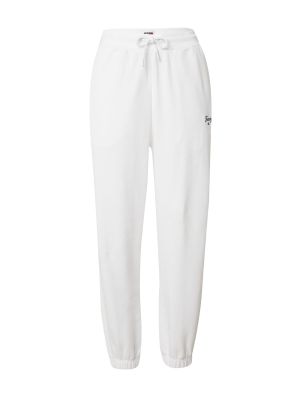 Pantaloni cu croială lejeră Tommy Jeans alb