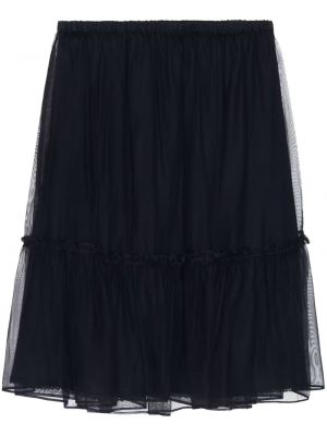 Копринена мини пола с волани Gucci черно