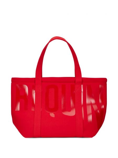 Shopper kabelka s potiskem Vilebrequin červená
