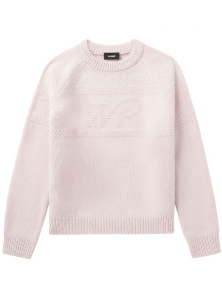 Vlněný svetr s výšivkou We11done růžový
