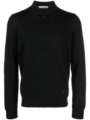 Вълнен пуловер с цип Corneliani черно