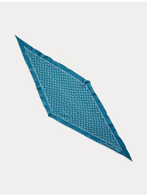 Bufanda de seda con estampado Lauren Ralph Lauren azul