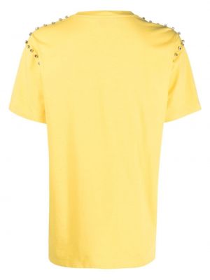 Haftowana koszulka z kryształkami Philipp Plein żółta