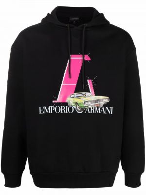 Hoodie Emporio Armani svart