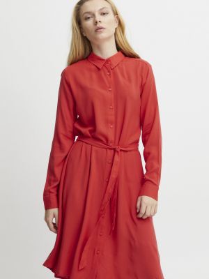 Платье-рубашка Ichi красное
