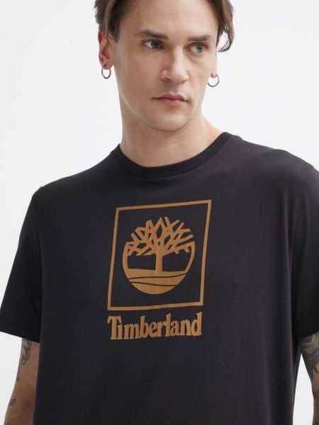 Pamut póló Timberland fekete