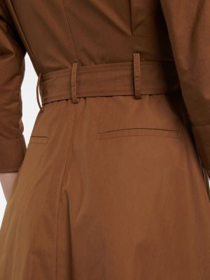 Robe mi-longue en coton Max Mara marron