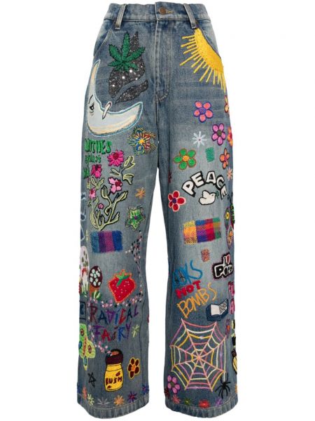 Relaxed fit flared jeans Ashish blå