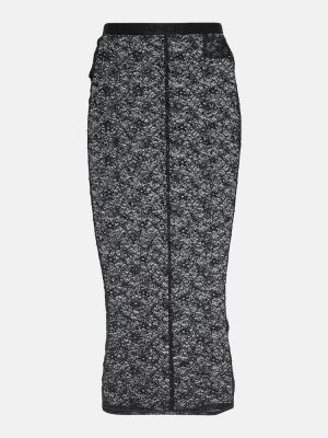 Midi φούστα με δαντέλα Alessandra Rich μαύρο